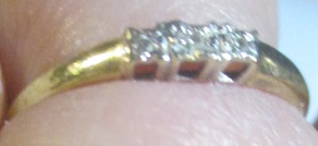 xxM1259M Diamond ring yellow gold Takst Valuation N. Kr 2000